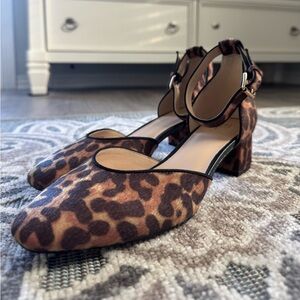 Cabi Leopard Print Kitten Heels with Classic Slip-On Design